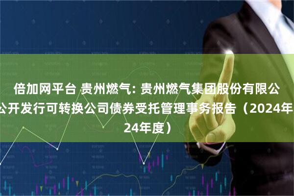 倍加网平台 贵州燃气: 贵州燃气集团股份有限公司公开发行可转换公司债券受托管理事务报告（2024年度）