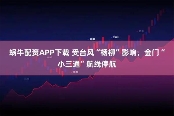 蜗牛配资APP下载 受台风“杨柳”影响，金门“小三通”航线停航